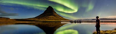 Auroras Boreales en Kirkjufell de Islandia